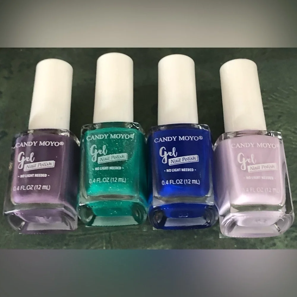 4pack Candy Moyo gel nail polish in lavender royal blue emerald green mauve‎ new
